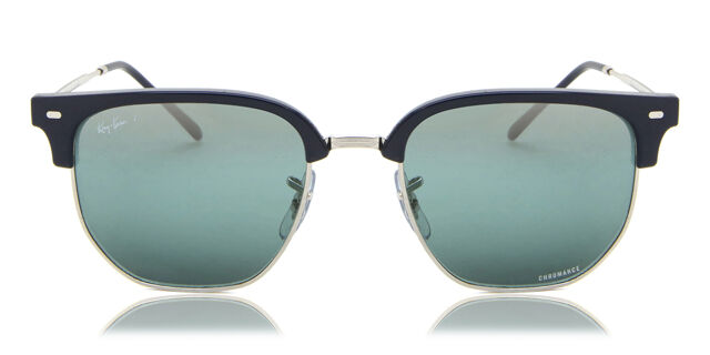 Ray-Ban RB4416 New Clubmaster 6656G6 Browline Blue on Silver  display picture 1
