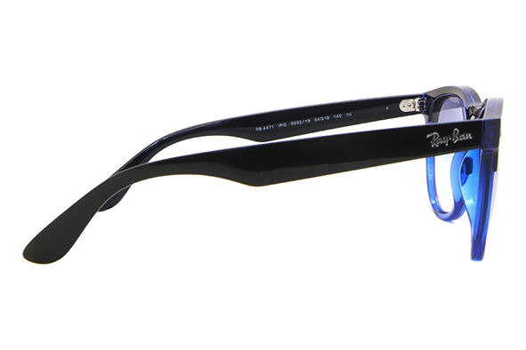 Ray-Ban RB4471 Iris 663219 Oval Black On Transparent Blue Two-Tone