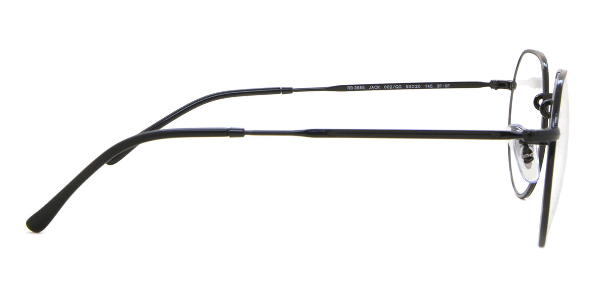 RB3565 JACK 002/GG 53□20 145 3F-0F Ray-Ban RB3565 Jack 002/GG Oval Black Eyeglasses | SmartBuyGlasses US