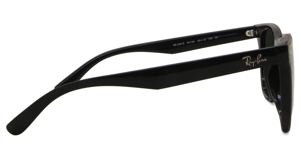 Ray-Ban RB4391D Asian Fit 601/9A Square Black Sunglasses