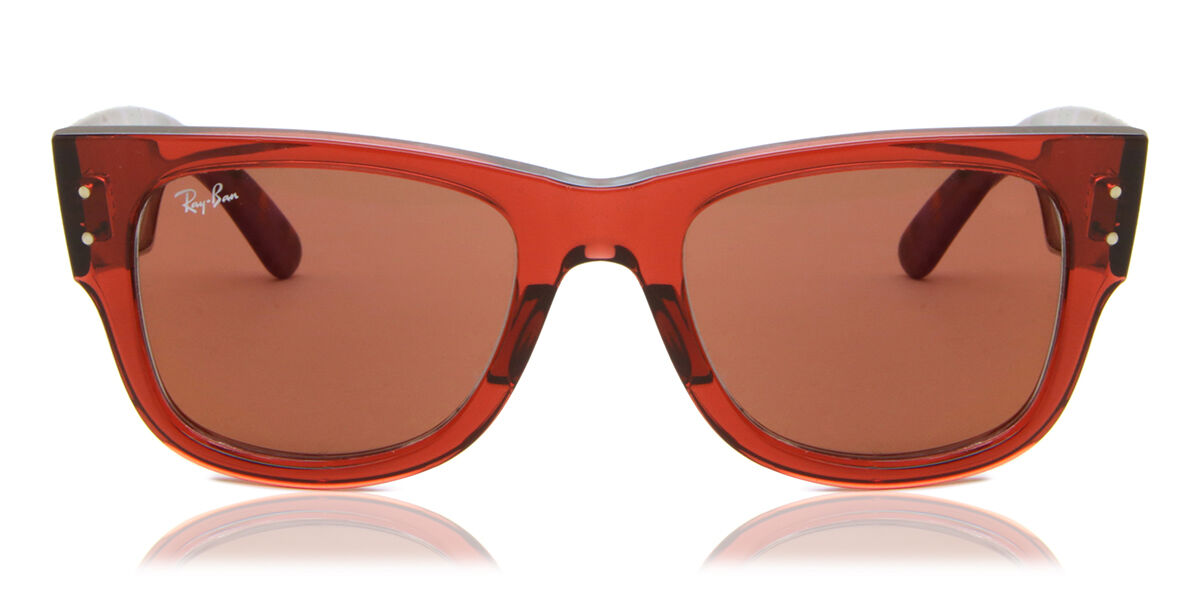 Wayfarer サングラス レッド Ray-Ban RB0840S Mega Wayfarer 66372K Square Transparent Pink