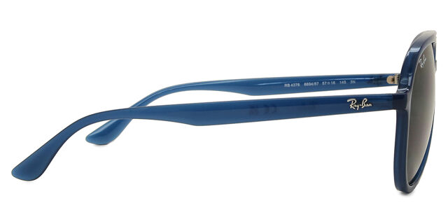 Ray-Ban RB4376 Aviator Polished Blue Sunglasses, Best Seller Ray-Ban RB4376 Polished Havana Sunglasses Dark Blue Lens  main image 2