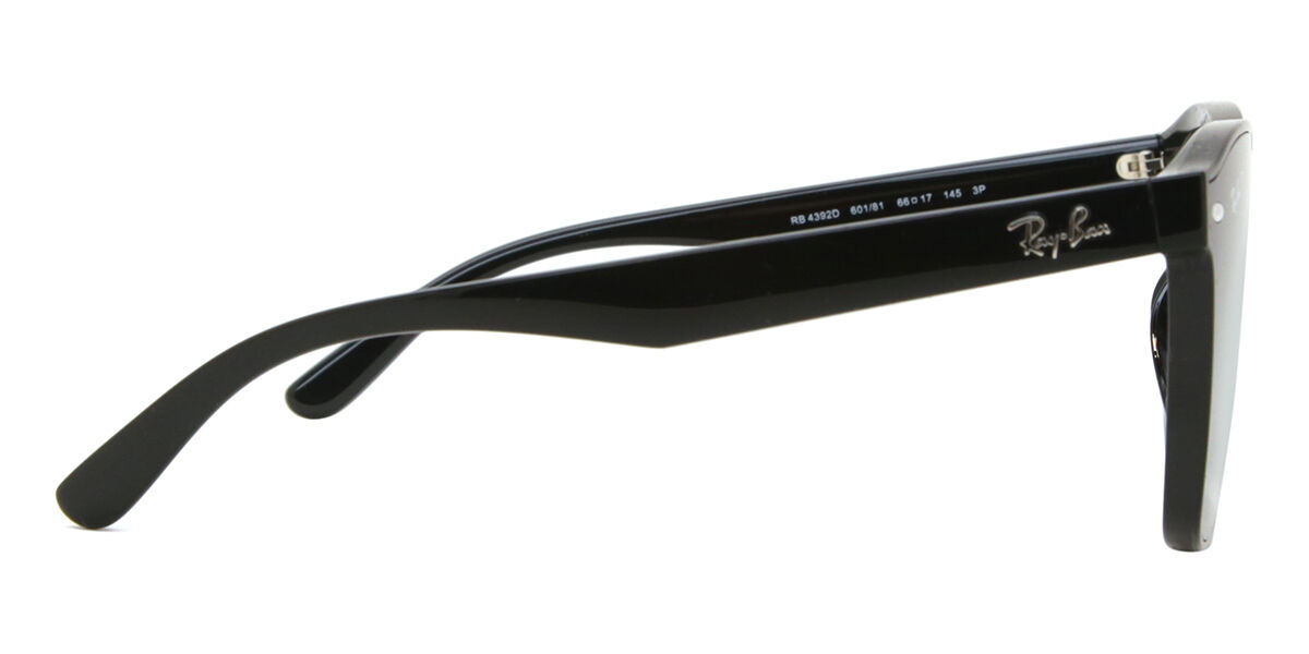 Ray-Ban RB4392D Asian Fit Polarized 601/81 Square Black Sunglasses