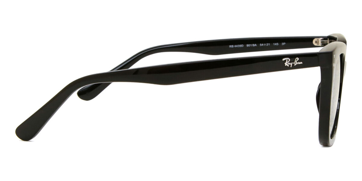 Ray-Ban RB4439D Asian Fit Polarized 901/9A Square Black Sunglasses
