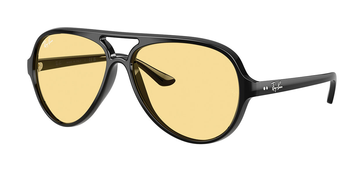 Ray-Ban RB4125 Cats 5000 601/R6 Aviator Black Sunglasses