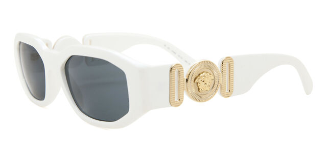White Versace Sunglasses VE4361 Versace Biggie M (53 - 18) with Grey lenses and White frame  main image 4