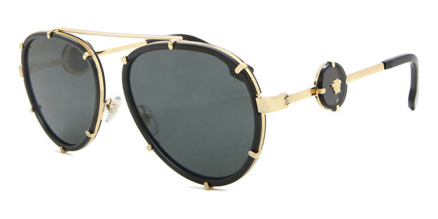 Versace VE2232 143887 Pilot Black Gold Sunglasses  display picture 3