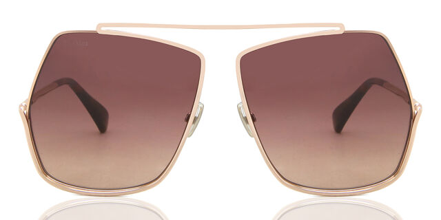 Max Mara Sunglasses, New 195 Max Mara MM0006 032 Geometric Pale Gold Sunglasses  main image 3