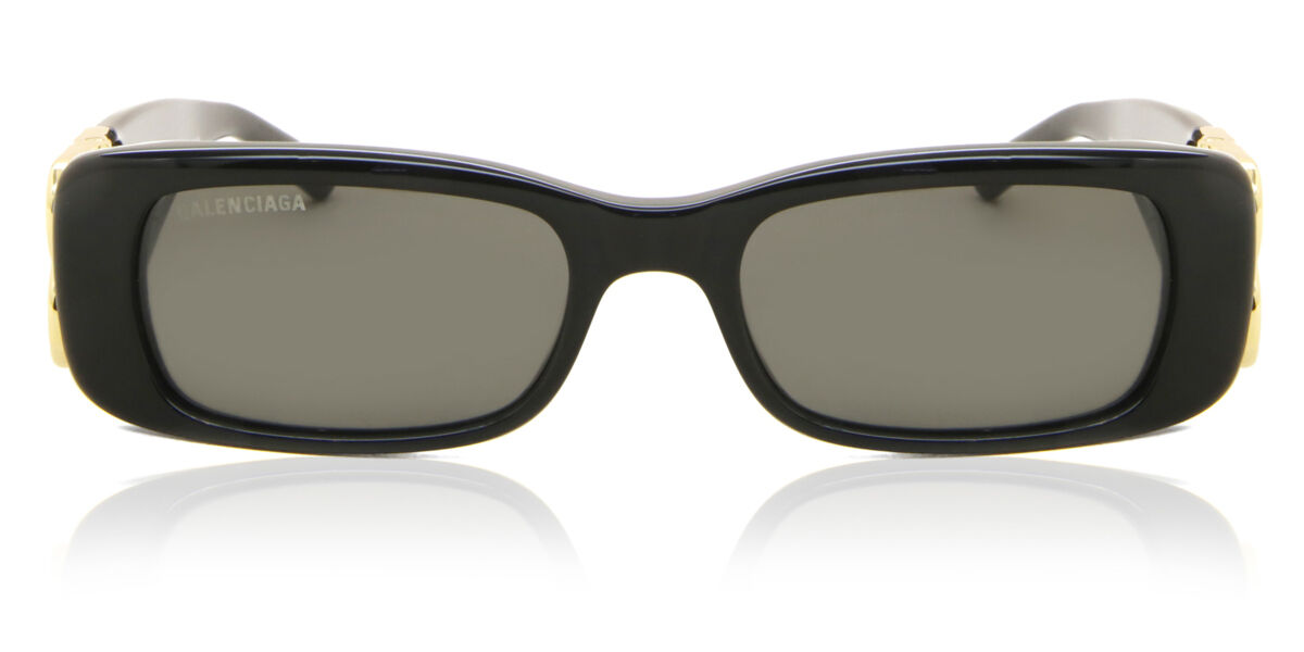 Balenciaga BB0096S 001 Rectangle Black Sunglasses | SmartBuyGlasses US