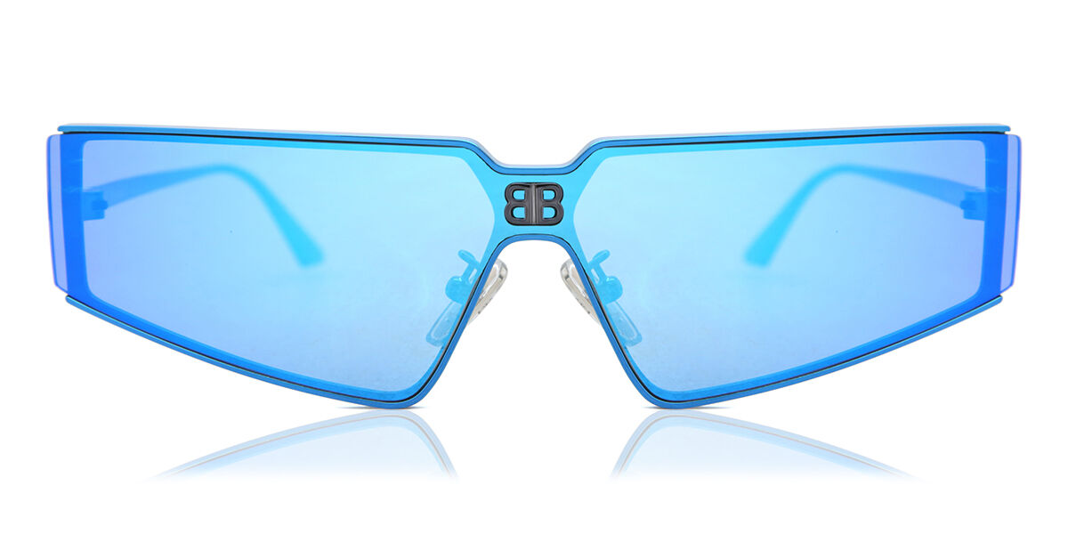 Balenciaga BB0192S 003 Single Lens Light Blue Sunglasses