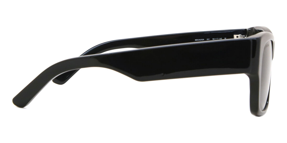 Balenciaga BB0262SA Asian Fit 001 Square Black Sunglasses
