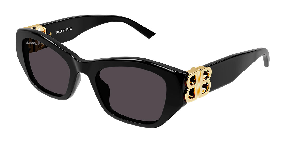 Balenciaga BB0311SK Asian Fit 001 Rectangle Black Sunglasses