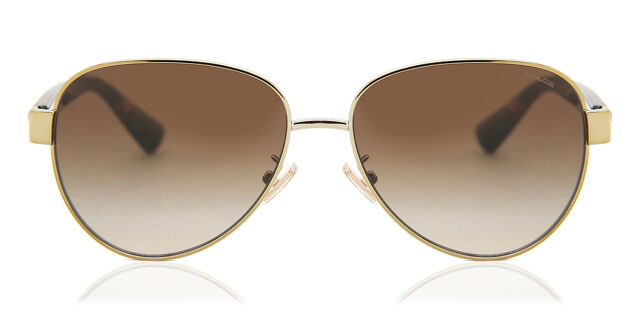 Coach HC7111 L1128 900513 Oval Shiny Light Gold Sunglasses  display picture 2