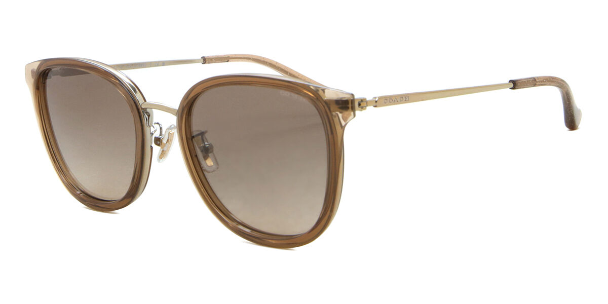 Coach HC7135 C7999 565413 Square Brown Clear Sunglasses Coach HC7135 C7999 565413 Square Brown Clear Sunglasses