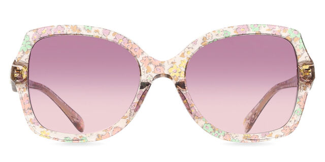 Coach Black Sunglasses with Pink Floral Temples Coach April S444 oversized sunglasses featuring a pink  main image 4