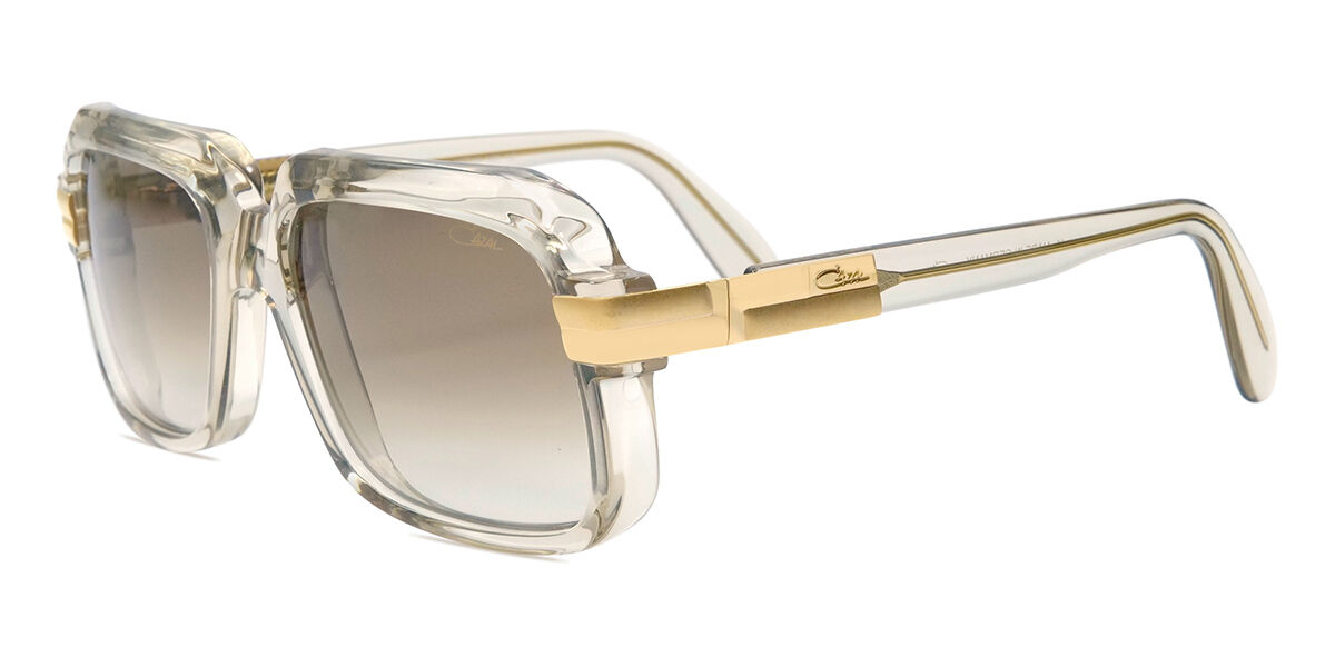 Cazal 607/3 009 Rectangle Transparent Beige Brown Sunglasses