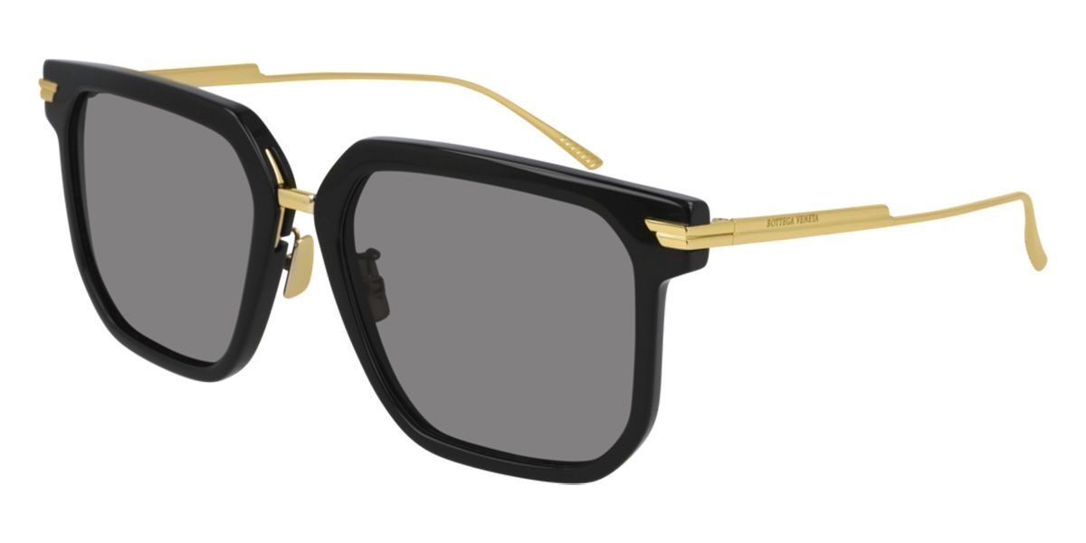 Bottega Veneta BV1083SA Asian Fit 001 Geometric Black Sunglasses