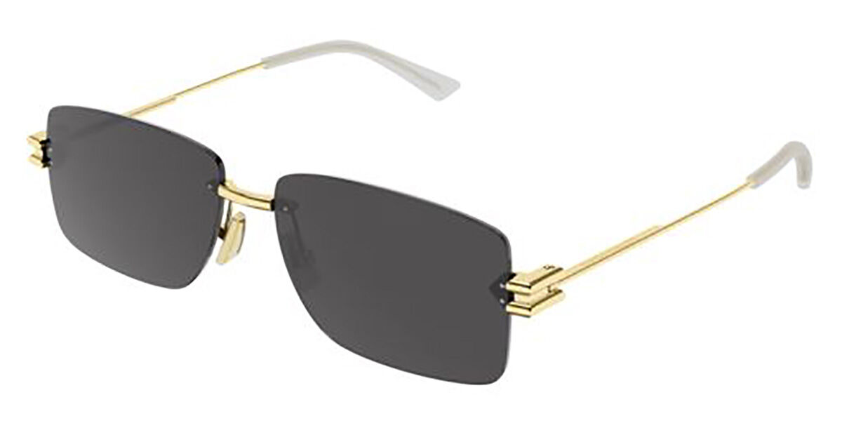 Bottega Veneta BV1126S 002 Rectangle Gold Sunglasses