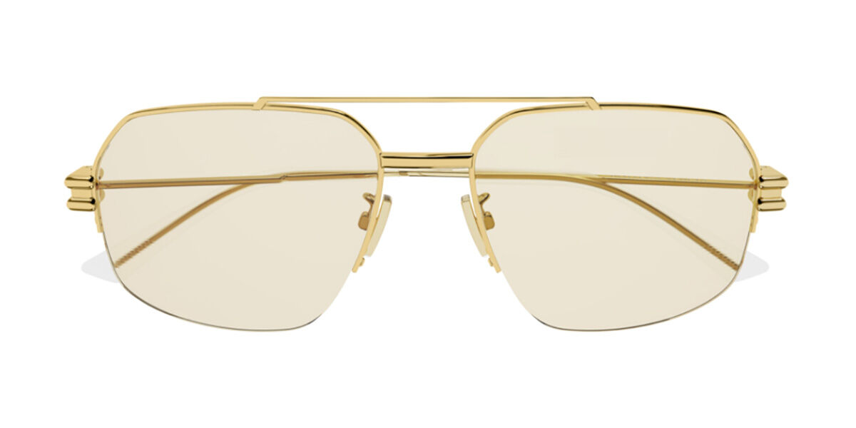 Bottega Veneta BV1127S 006 Pilot Gold Sunglasses | SmartBuyGlasses US