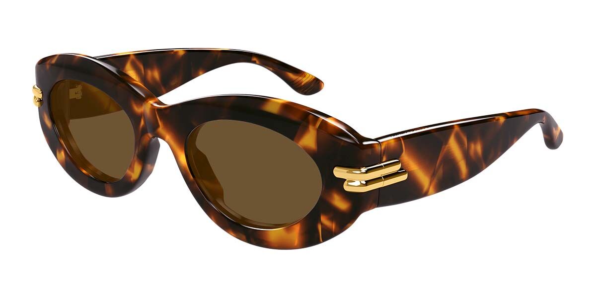 Bottega Veneta BV1322S 002 Oval Tortoise Sunglasses