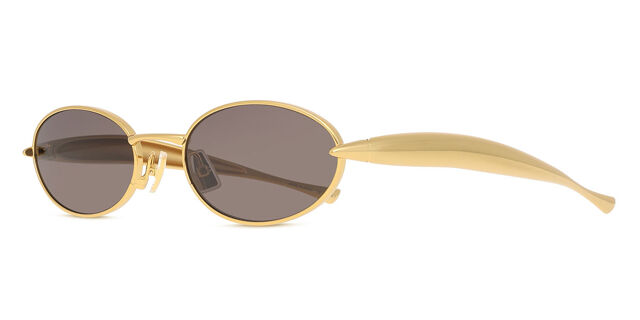 Bottega Veneta BV1386S 001 Oval Gold Sunglasses  display picture 2