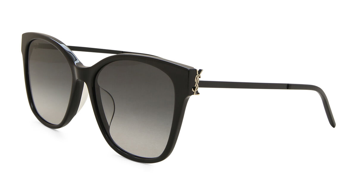 Saint Laurent SL M48S/K Asian Fit 002 Square Black Sunglasses