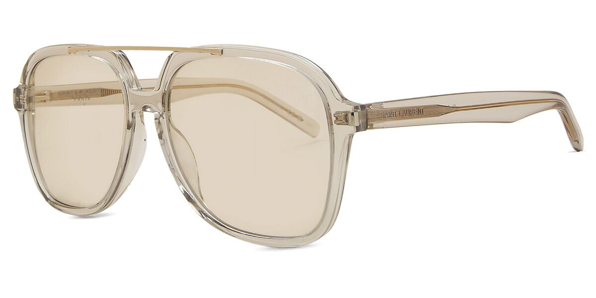 Saint Laurent SL 545 002 Pilot Transparent Beige Brown Sunglasses