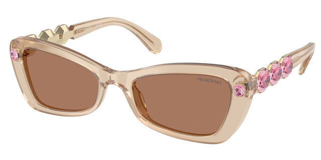 Swarovski Cat Eye Sunglasses Beige Brown Crystal Detail Authentic Luxury Sunglasses, Cat-eye shape, SK6008, Brown | Swarovski main image 4