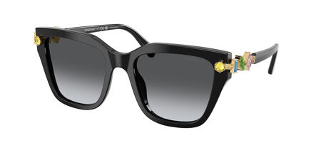 Swarovski Sunglasses Women Black Polarized SK6004 Crystal Gold Accents Luxury ~ Swarovski SK 6004 100181 Womens Rectangle Polarized  main image 4