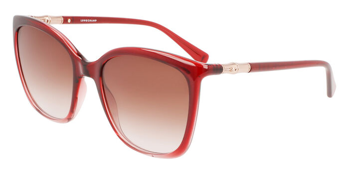 Longchamp LO710S Black Square Cat Eye Sunglasses with Red Horse Logo Detail Longchamp LO696S 001 Sunglasses Black/Purple Gradient Square  main image 4