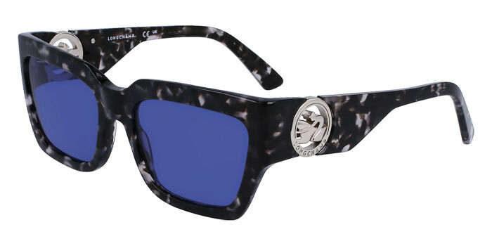 New Longchamp Tortoiseshell Square Sunglasses with Dark Lenses LO735S 230 Longchamp LO735S 001 Square Black Sunglasses  main image 3