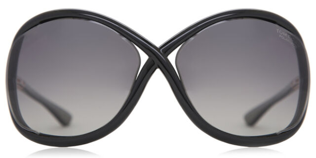Tom Ford FT0009 WHITNEY Polarized 01D Oversized Black Sunglasses 