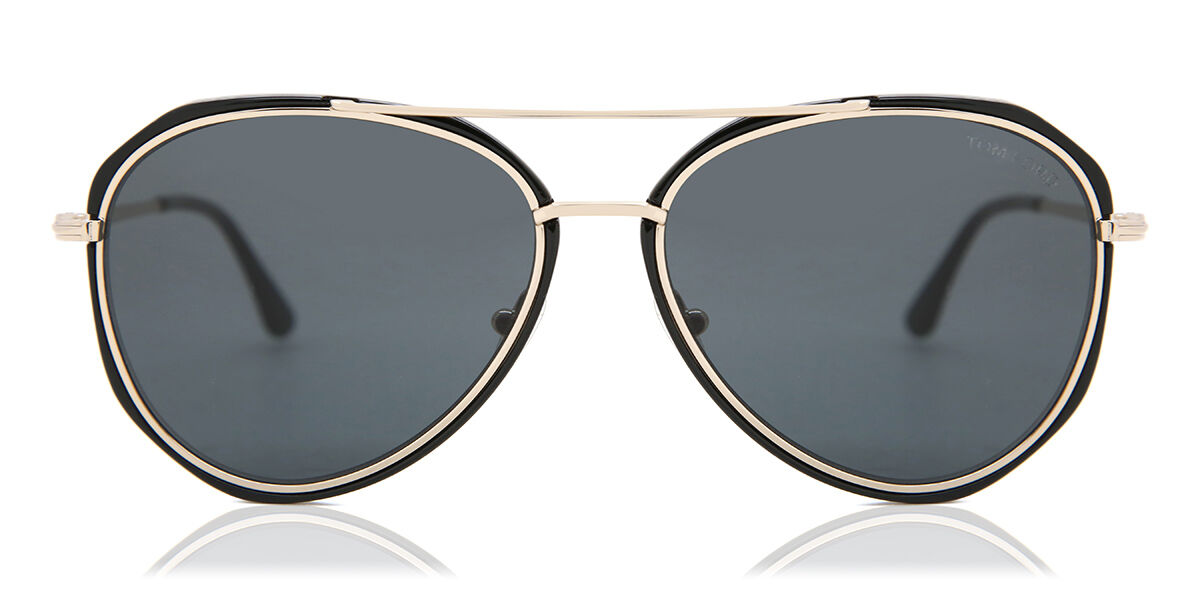 Tom Ford FT0749 VITTORIO 01A Pilot Shiny Black Gold Sunglasses