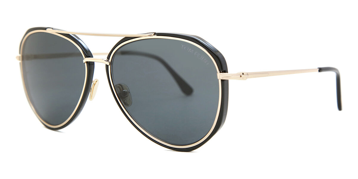 Tom Ford FT0749 VITTORIO 01A Pilot Shiny Black Gold Sunglasses
