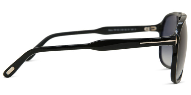 Tom Ford FT0753 RAOUL 01B Pilot Shiny Black Sunglasses 