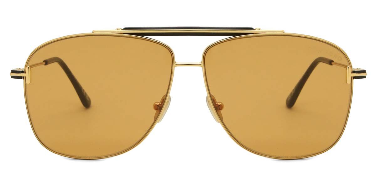 Tom Ford FT1017 JADEN 30E Pilot Glossy Gold Sunglasses
