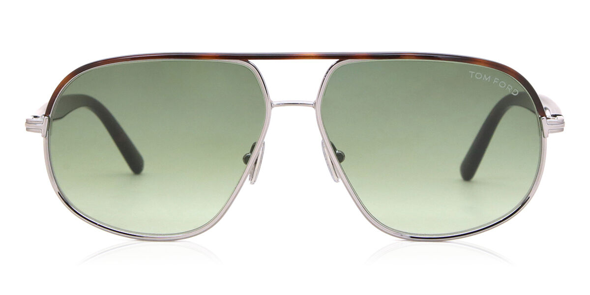 Tom Ford FT1019 MAXWELL 14P Pilot Shiny Ruthenium Silver Tortoise