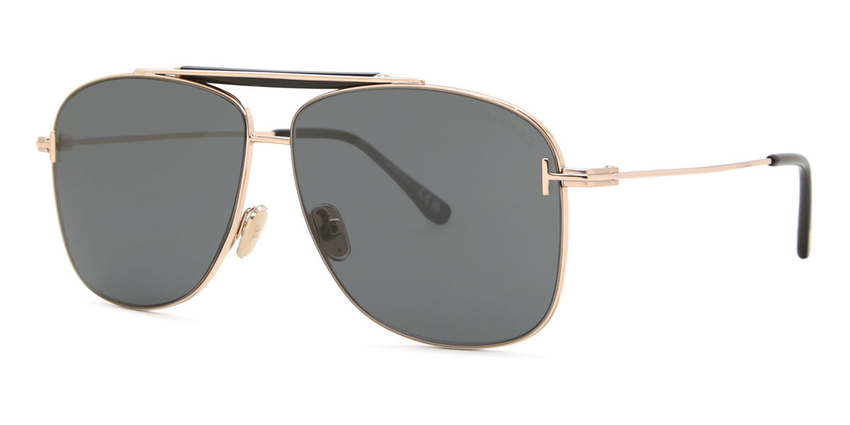 Tom Ford FT1017 JADEN 28A Pilot Shiny Rose Gold Sunglasses