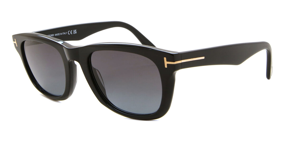 Tom Ford FT1076 KENDEL 01B Square Shiny Black Sunglasses