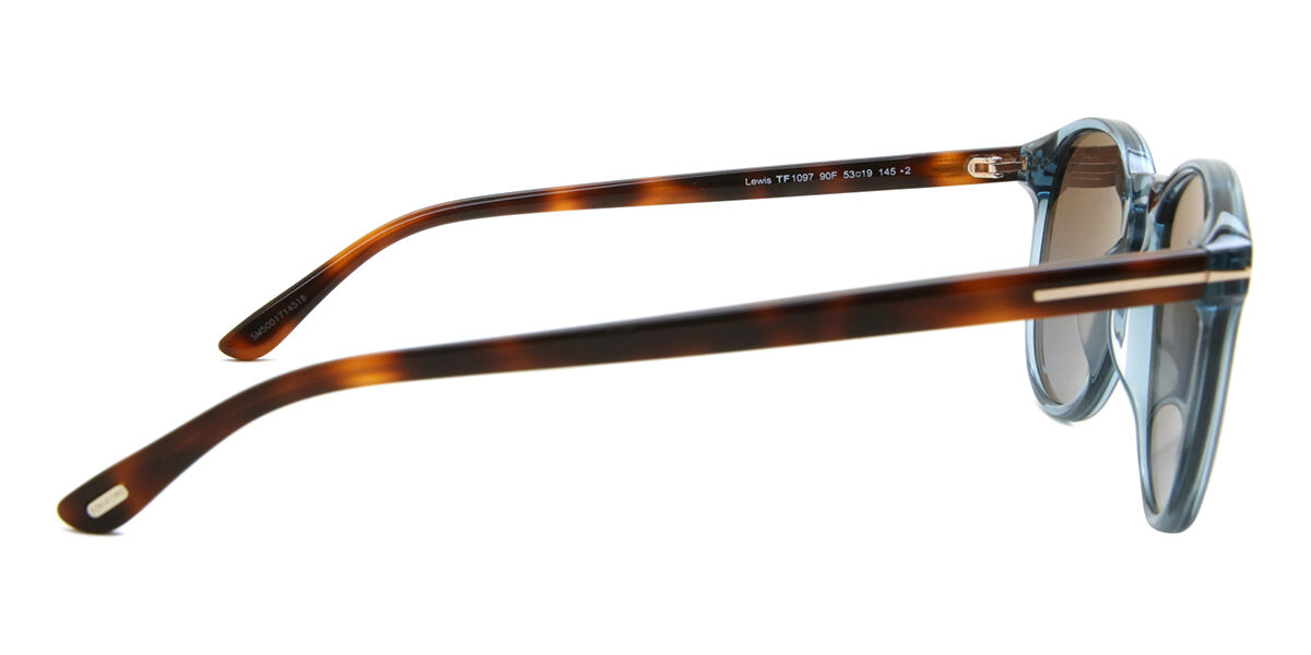 Tom Ford FT1097 LEWIS 90F Oval Transparent Stone Blue Sunglasses