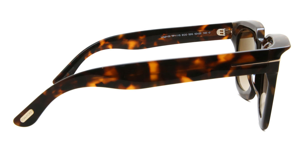Tom Ford FT1115 LEIGH-02 52G Square Dark Brown Tortoise Sunglasses