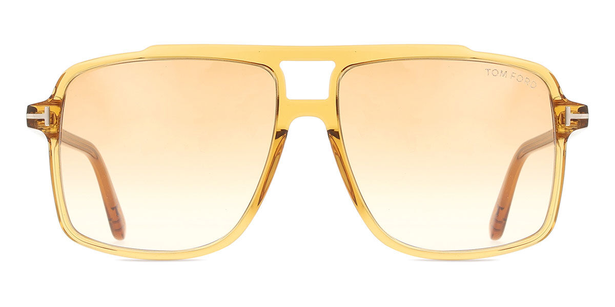 Tom Ford FT1177 KEMP 39F Pilot Transparent Dark Yellow Sunglasses