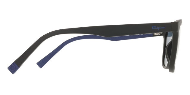 Salvatore Ferragamo Black Frame Sunglasses with Blue Temples Navigator frame sunglasses - Men | Ferragamo main image 4