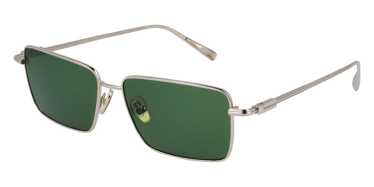 Salvatore Ferragamo SF 309S 746 Rectangle Light Gold Sunglasses