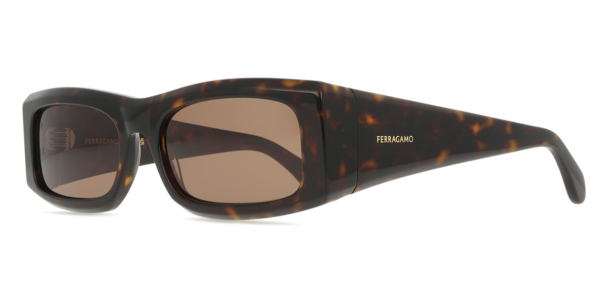 Salvatore Ferragamo SF2012S 242 Rectangle Dark Tortoise Sunglasses