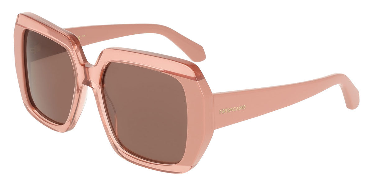Salvatore Ferragamo SF2081S 668 Square Transparent Rose Pink