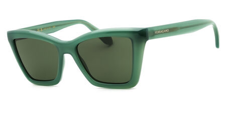 Salvatore Ferragamo Green Sunglasses FERRAGAMO Vintage Sunglasses Green Oval Wrap Rectangular  main image 3