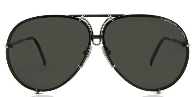 Porsche Design P8478 J Pilot Black Silver Sunglasses  display picture 2