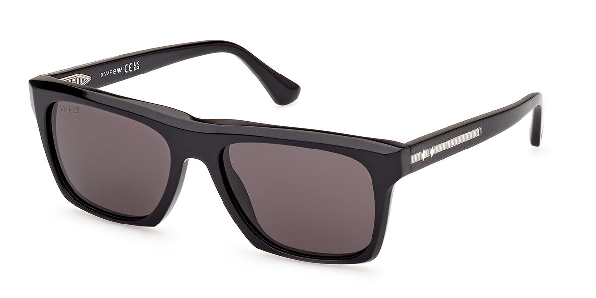 Web WE0350 01A Square Glossy Black Sunglasses | SmartBuyGlasses US