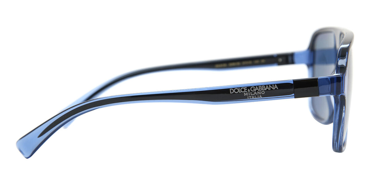 DOLCE＆GABBANA D&G イール レザー　size 46 NAVY Dolce & Gabbana DG6134 325880 Pilot Transparent Blue Sunglasses